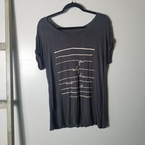 APT 9 CUFFED SLEEVE GRAY BLOUSE SIZE LARGE